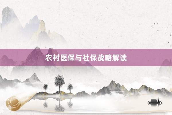 农村医保与社保战略解读